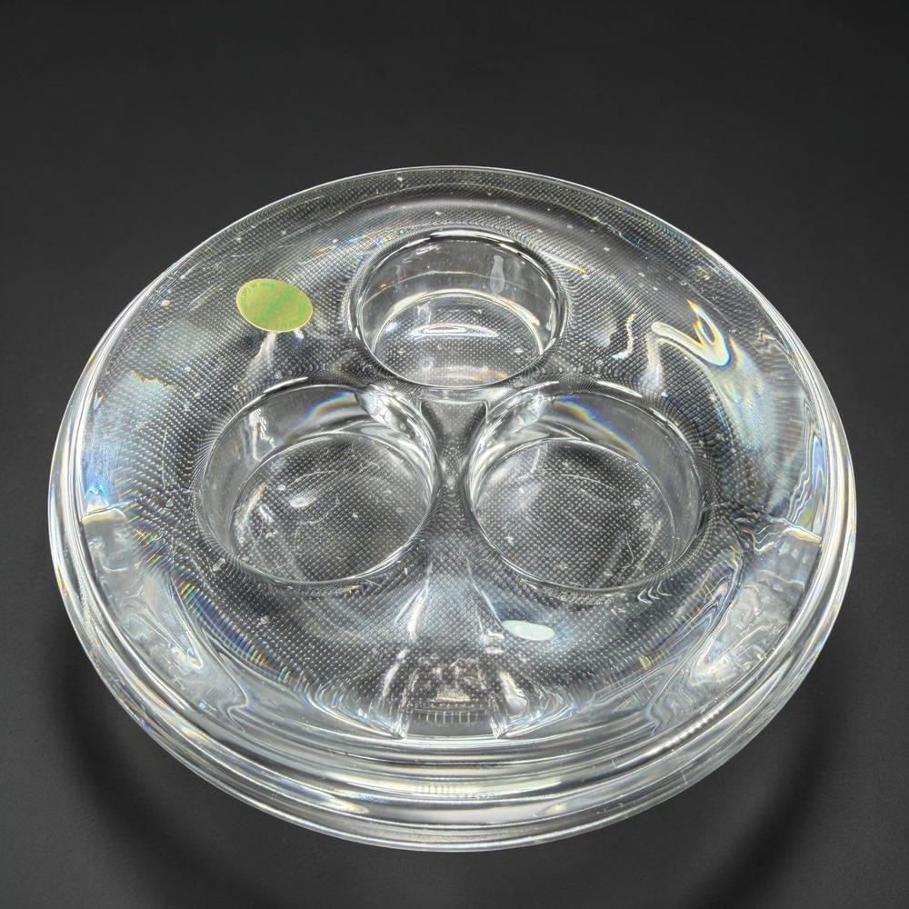 Bleikristall 24% Lead Crystal 3 Lite Votive Tea Light Candle Holder Germany 6in